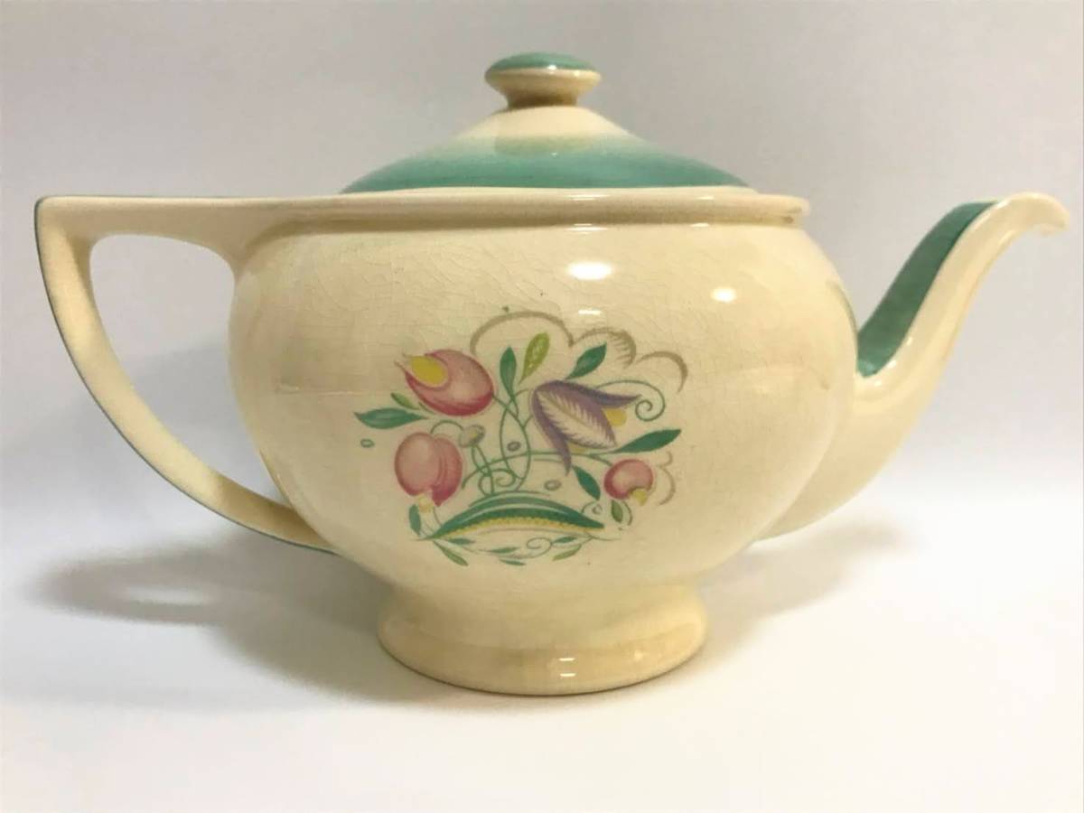 スージークーパー SUSIE COOPER ドレスデンスプレイ レックス ティーポット グリーン