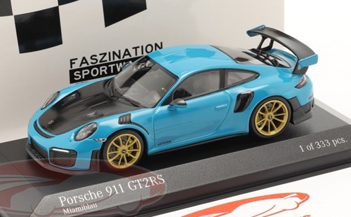 PMA　1/43　ポルシェ?991.2 GT2 RS　miamiblue　2018　ドイツショップ特注限定333臺(tái)　67274