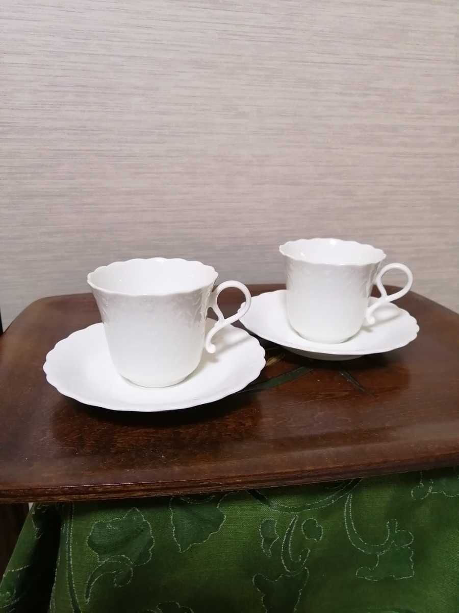 ナルミ　ペアカップ&ソーサー 　シルキーホワイト　コーヒー茶碗２客_画像3