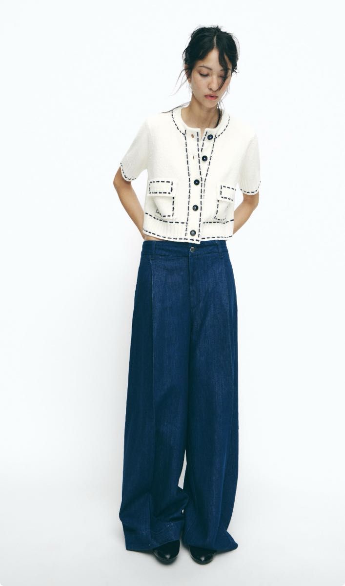 最安値★完売品 ZARAステッチ入りショートスリーブニットジャケットM新品 ZARA ステッチ入りショートスリーブニットジャケット|Yahoo