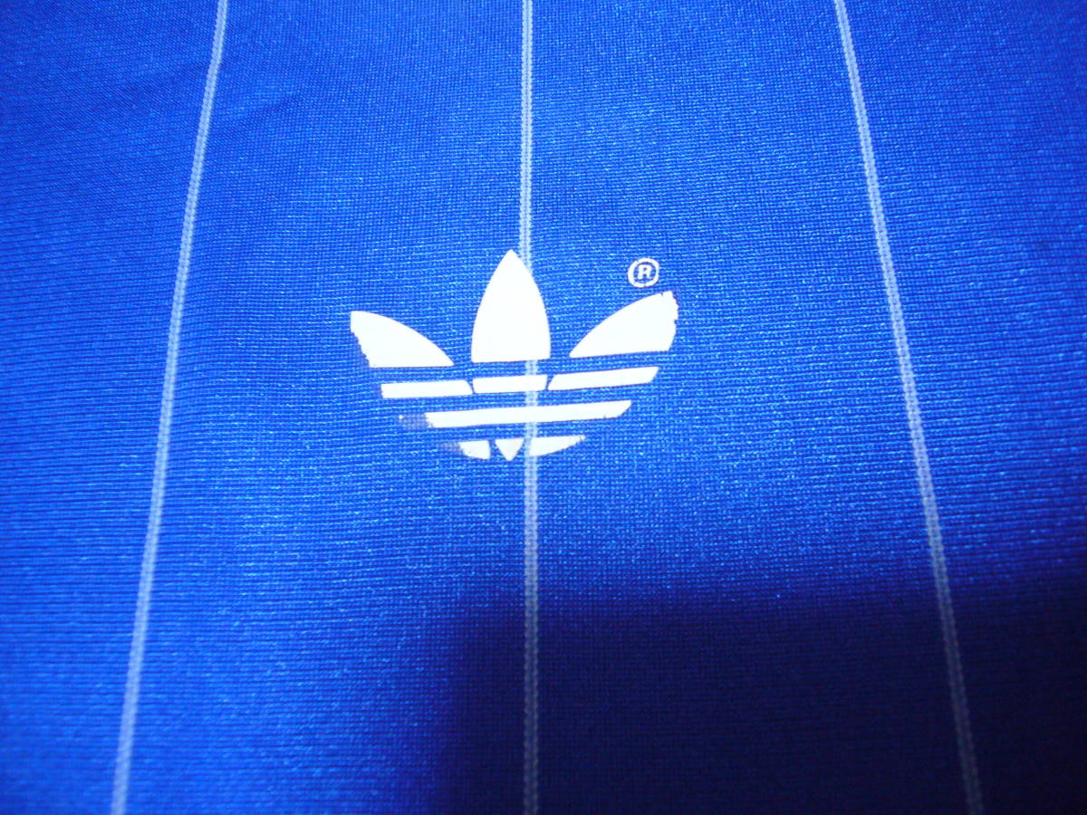 アディダス 70’VENTEX製ビンテージ 半袖ストライプシャツ青 Mサイズ_画像4