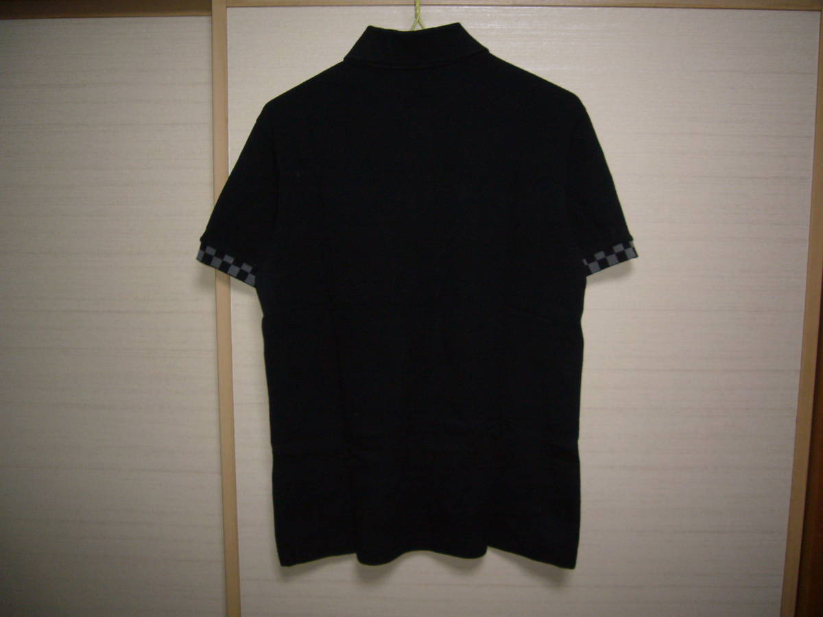 フレッドペリー 半袖ポロシャツ黒チェッカーSサイズ_画像2