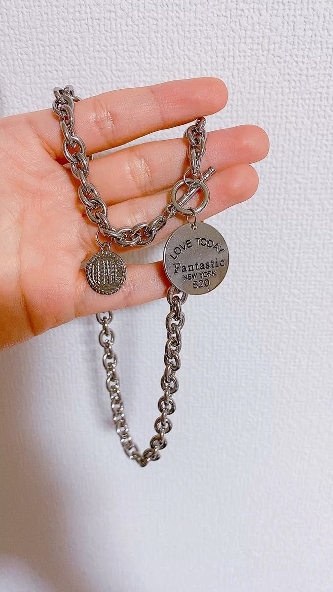 コインネックレス シルバー チェーンネックレス 韓国ファッション 新品未使用