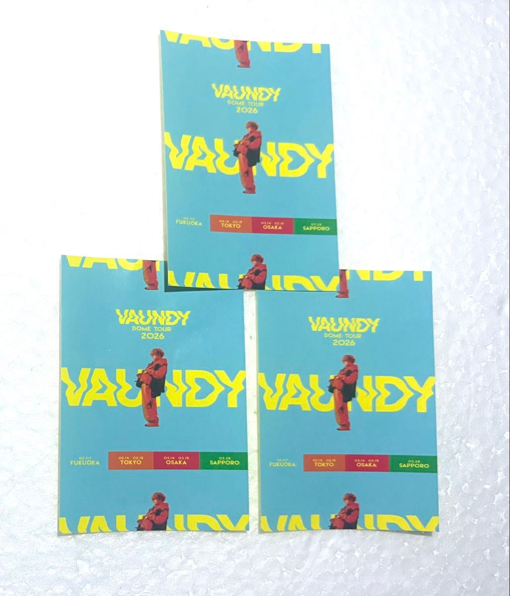激安挑戦！！ Vaundy ピールオフ 2026 ドームツアー 3枚 福岡 ステッカー ミュージシャン