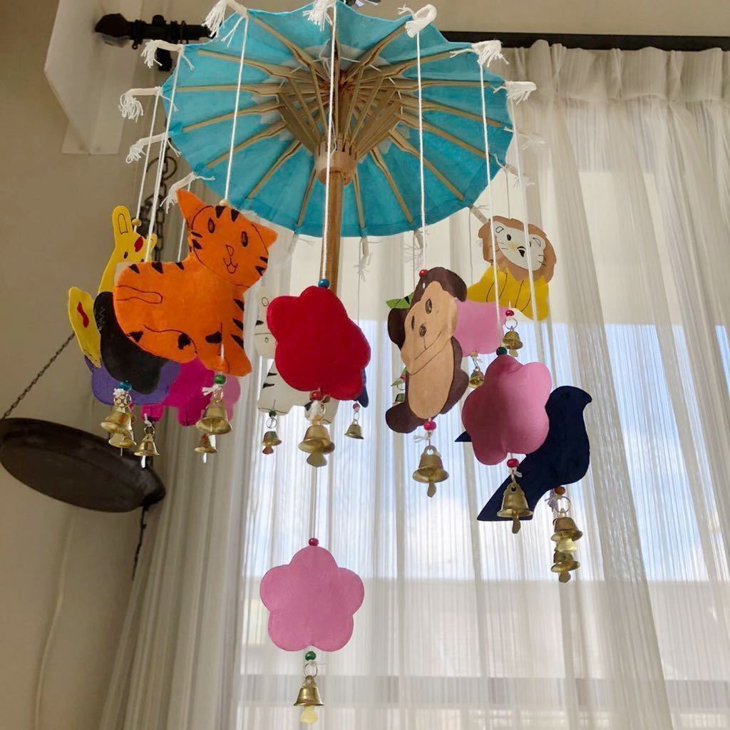 未使用 傘 装飾傘 チェンマイ購入 デコレーション ディスプレイ ベビー用品 出産祝い ベビー玩具 おもちゃ_画像2