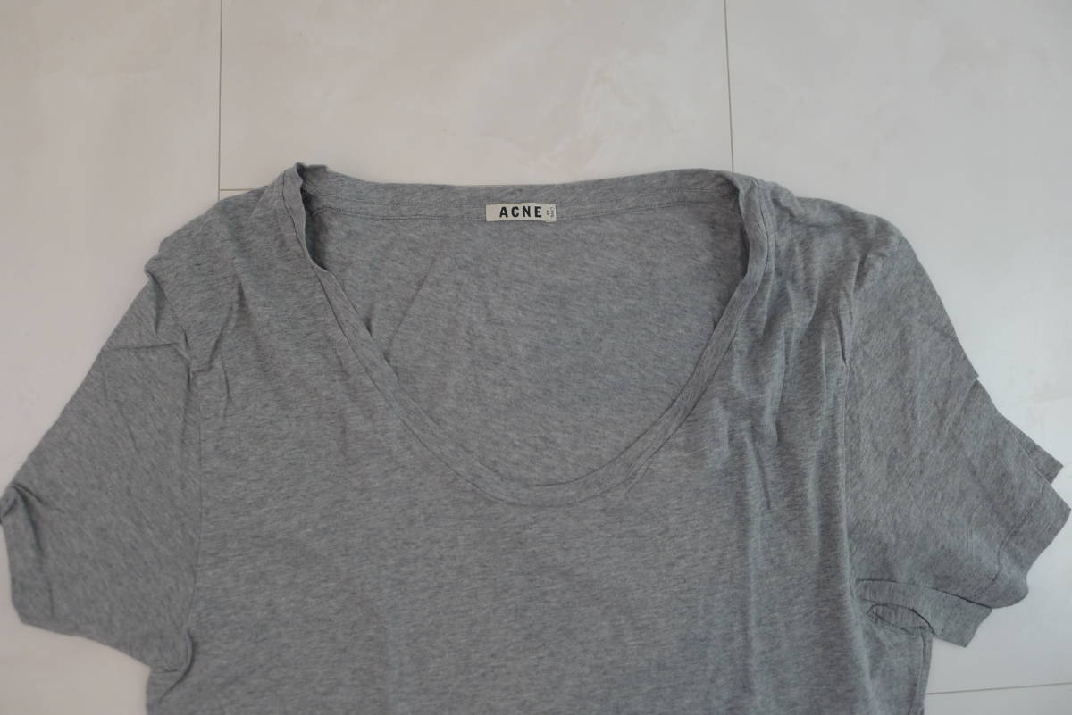  free shipping * ultimate beautiful goods *Acne( Acne )* men's * size S* gray * short sleeves T-shirt U neck * oversize * Acne s Today o(ACNE STUDIO)*