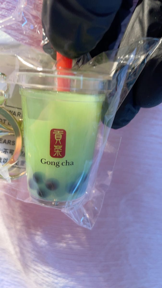 新品未使用 ゴンチャ キーホルダー 抹茶パールミルクティー