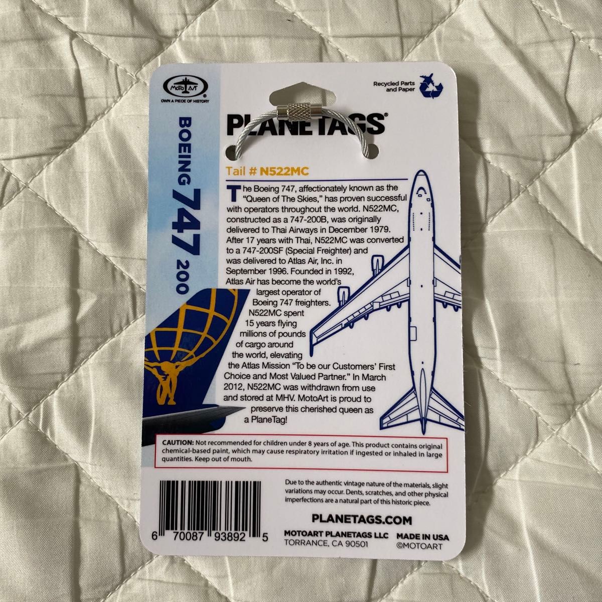 新品未使用 Planetags アトラス航空 B747-200SF N522MC 新品未使用) PLANETAGS アトラス航空 B747-200SF N522MC