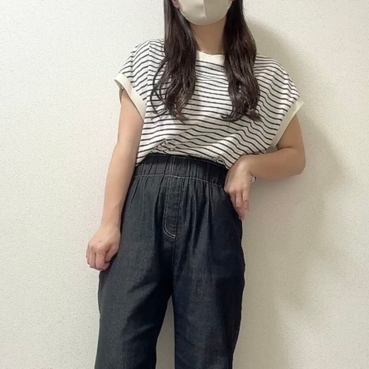 フレンチスリーブボーダーTシャツ