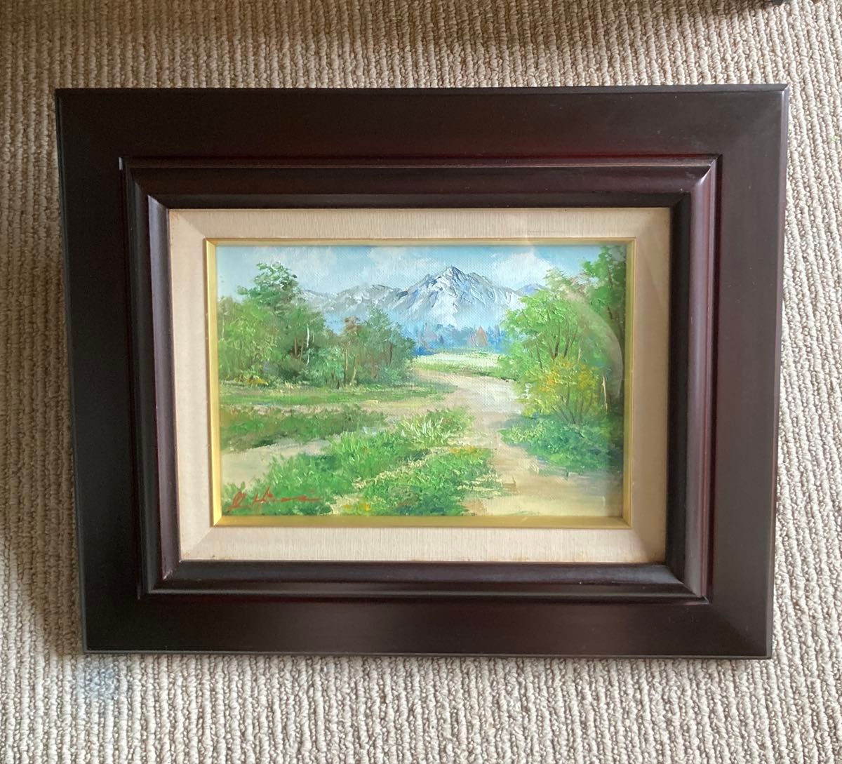 【真作保証】 流月真一 新緑の穂高連峰 油彩 風景画 油絵 絵画 美術品 今井弘画伯作 穂高連峰 油彩 風景画|Yahoo!フリマ(旧PayPay