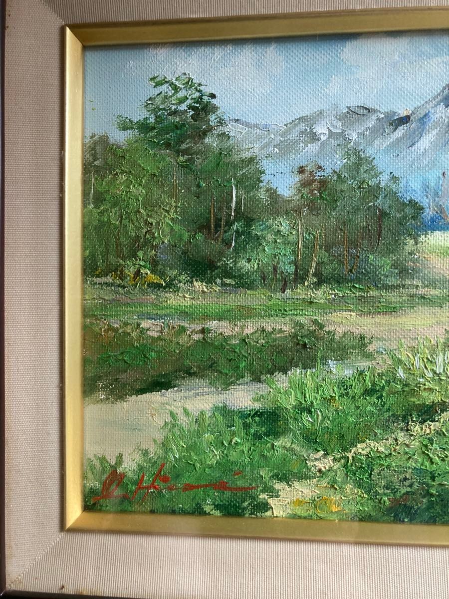 【真作保証】 流月真一 新緑の穂高連峰 油彩 風景画 油絵 絵画 美術品 今井弘画伯作 穂高連峰 油彩 風景画|Yahoo!フリマ(旧PayPay