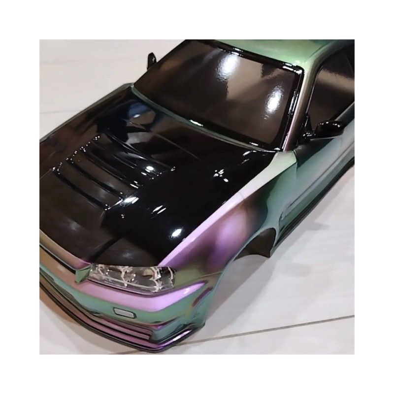 【塗装済】R34 スカイライン GT-R スペアボディ マジョーラ/ブラック 1/10 ラジコン ボディ TT-02 等