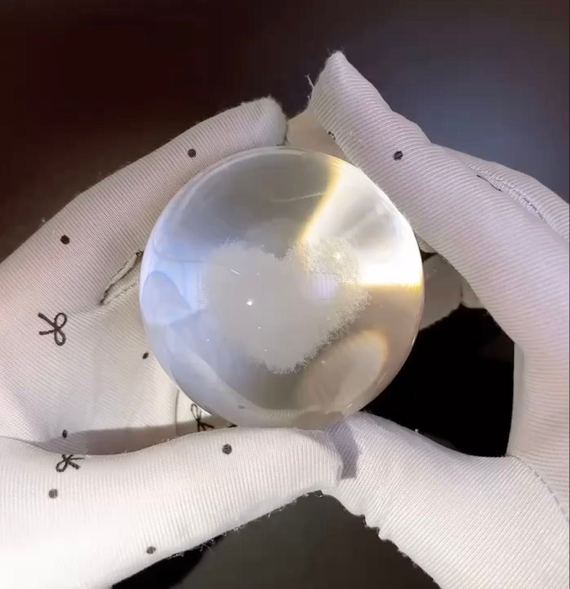 【130】3Dクリスタルガラス スフィア ハート 6㎝ 丸玉