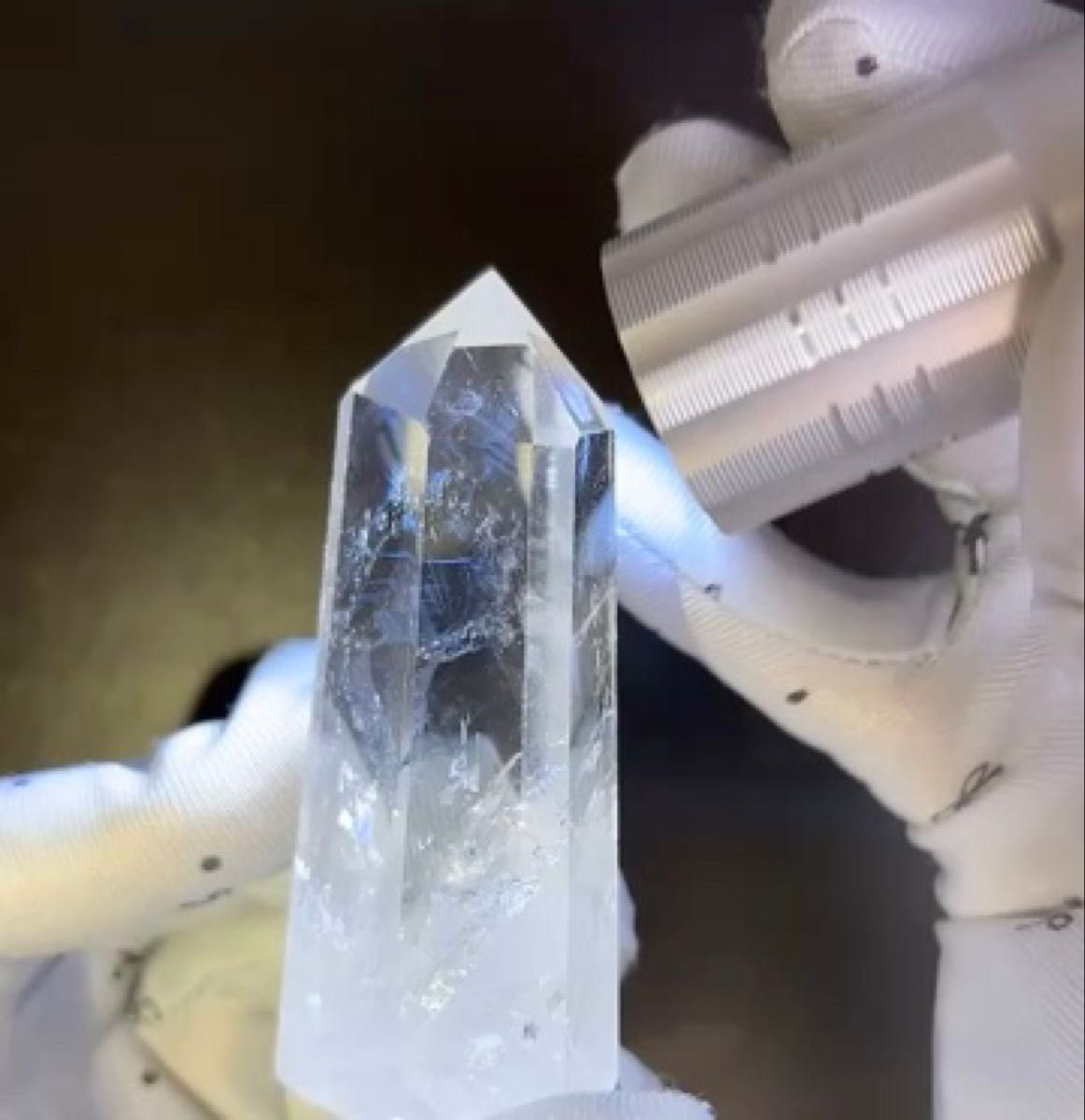 【178】天然石 エンジェル ブルーラダー 水晶 タワー 六角柱タワー 約H78㎜ ×30㎝×25.2 パワーストーン
