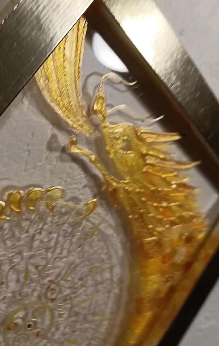 風水開運絵画*波動引き寄せ*黄金龍とフトマニ図 龍体文字 金運上昇 太陽 スピリチュアル ドラゴン パワーアート 吉文字 筆文字