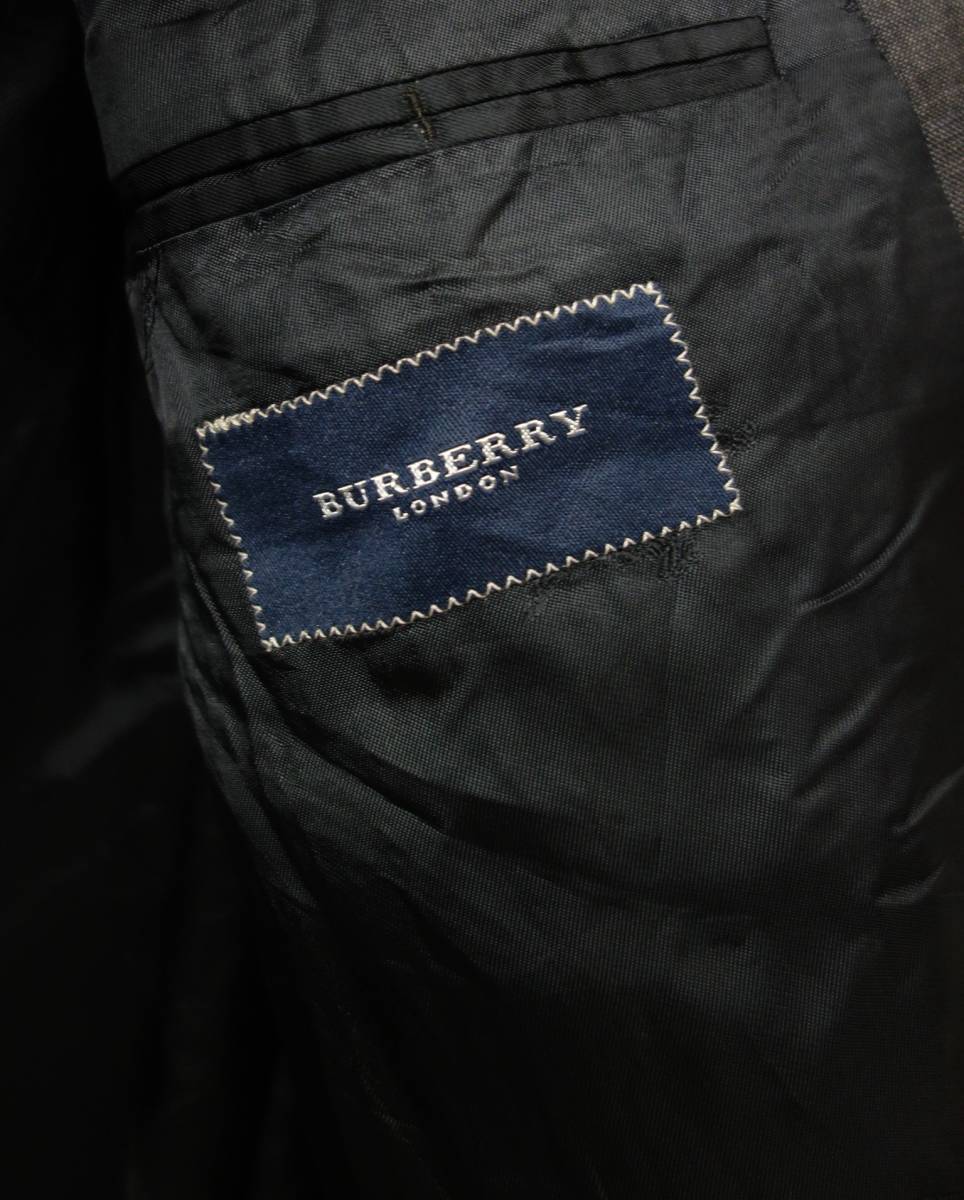 レトロ　ヨーロッパ古着 ＊BURBERRY　LONDON バーバリー ＊ダブルジャケット＊グレー系チェック ＊裏地総裏　サイドベント MADE IN GERMANY_画像6