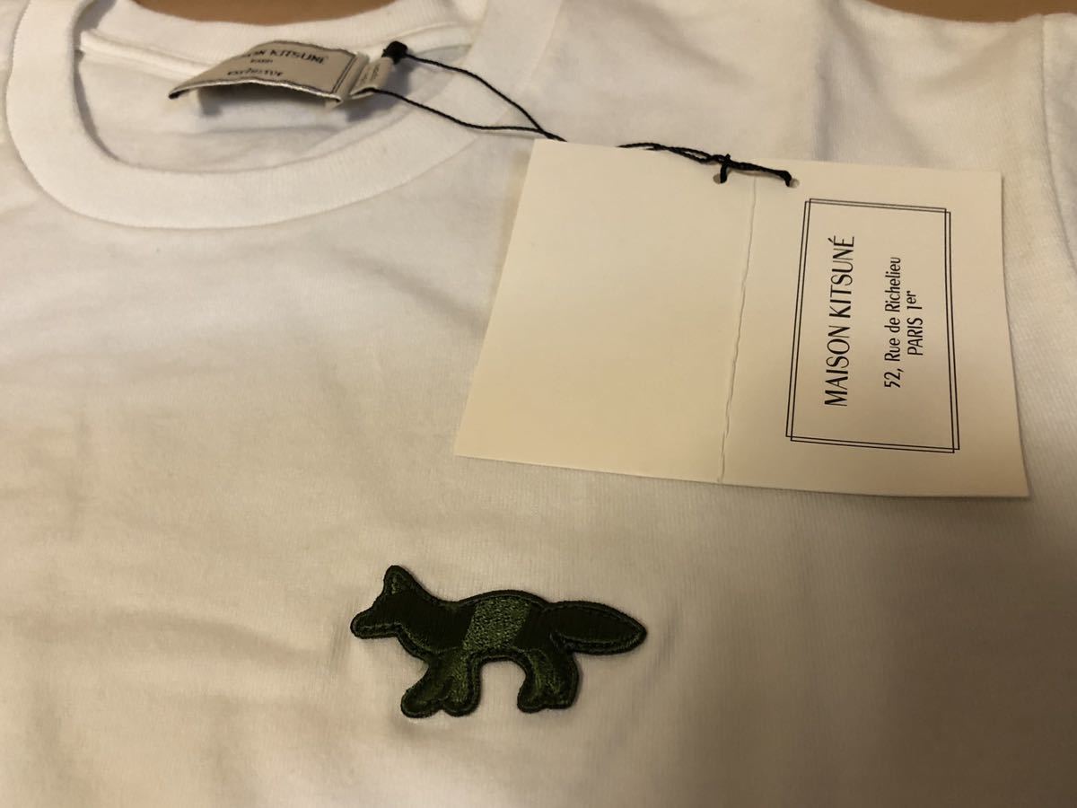  мир 2 магазин ограничение S PORTER x MAISON KITSUNE OLIVE FOX PATCH TEE-SHIRT mezzo n лисица Poe ta тренировочный трикотажный джемпер с длинным рукавом Parker 