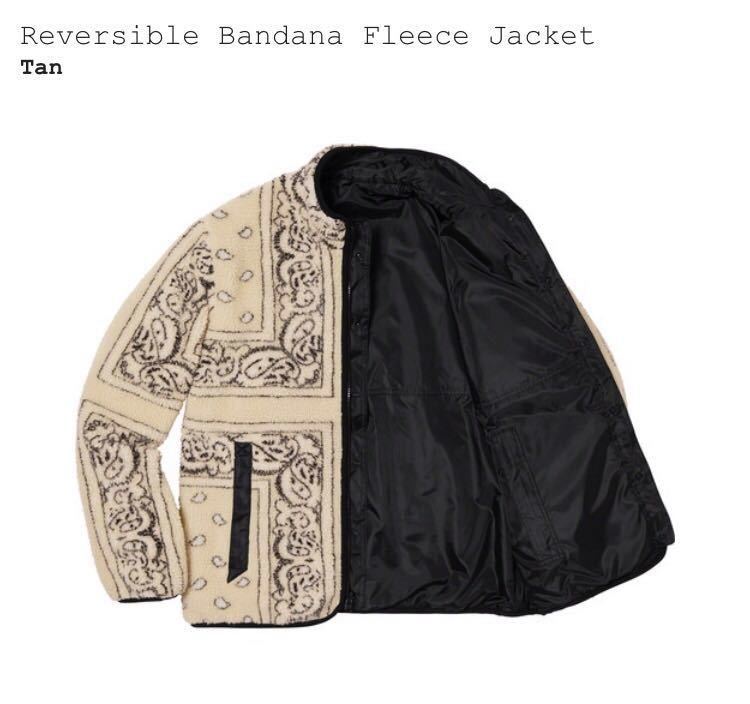 S 国内正規 Supreme 19AW Reversible Bandana Fleece Jacket Tan シュプリーム タン フリース バンダナ Box Logo_画像1