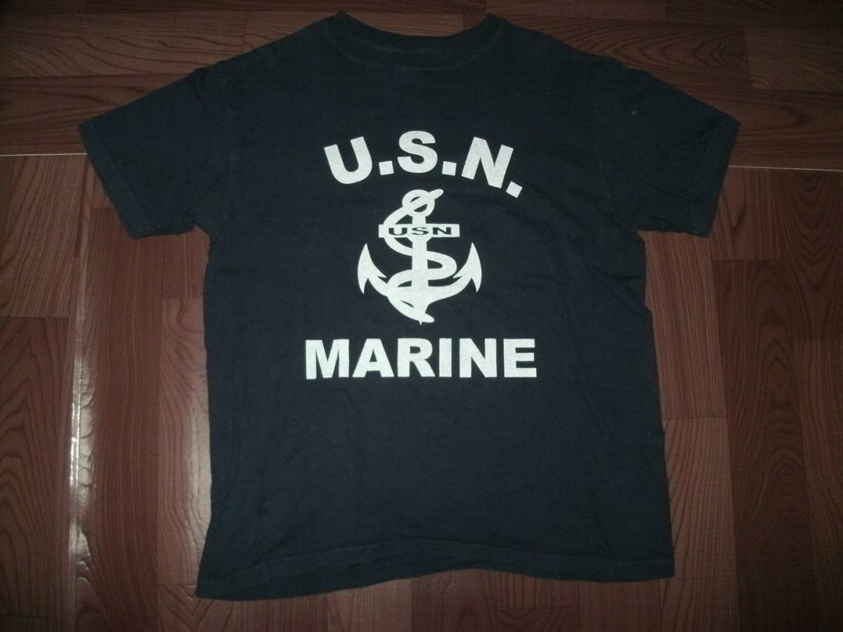  America б/у одежда U.S.N America военно-морской флот NAVY принт T-SHIRTS