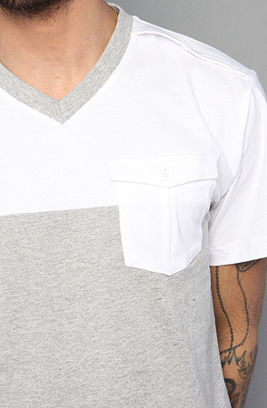 新品 ROCKSMITH Nasir V-Neck Tee/White ロックスミス ポケット Tシャツ メンズ半袖 グレー ホワイト S_画像2