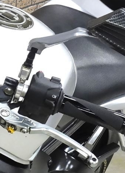 ● バイク アルミ ミラーホルダー 2個セット 正ネジ10mm ハンドル径22mm の画像3