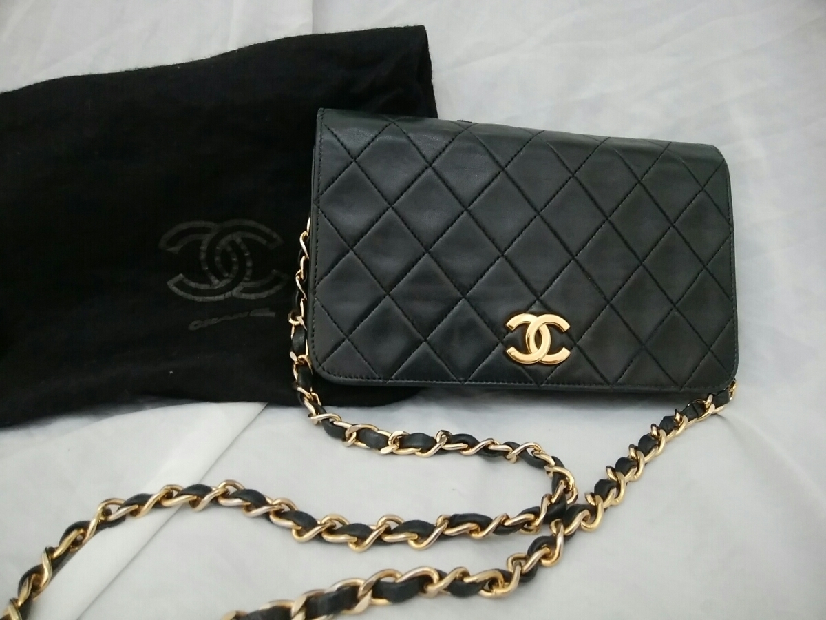 即決/美品◆CHANEL シャネル　マトラッセチェーン スモール フラップ バッグ　 VINTAGE CHANEL◆伊勢丹_シンガポール伊勢丹にて購入　ビンテージ