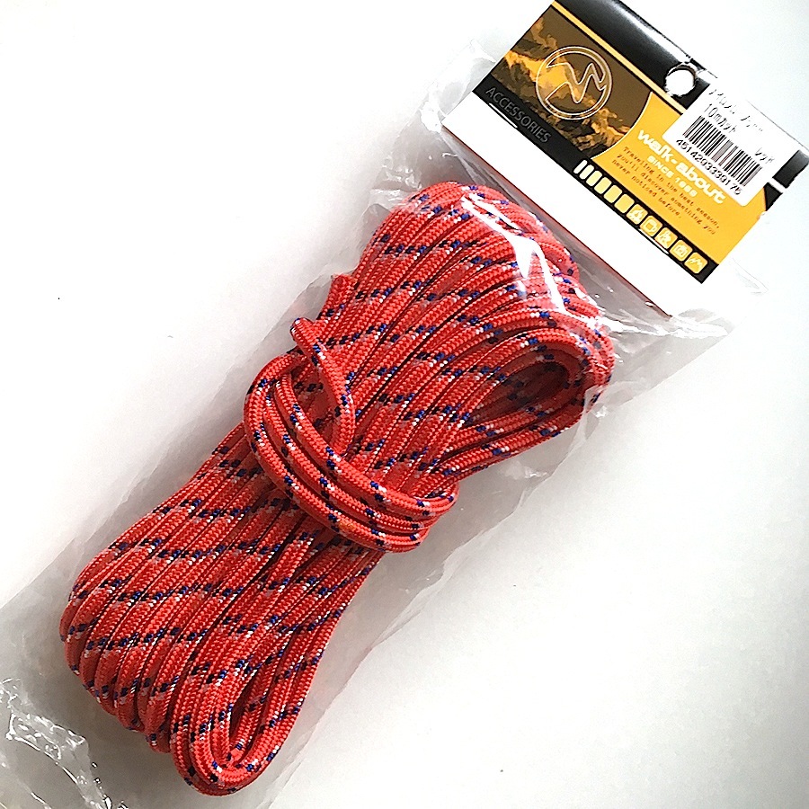 [ reflection material entering ] nylon rope [ new goods unopened ] diameter 5mm length 10m[walk-about] red 720kgf[ multi . use is possible ] tent tarp etc. 