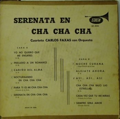 ☆試聴可 / CUBA / キューバ / CARLOS FAXAS / JULIO GUITIERRES / EGREM 3016 / Cha Cha Cha / チャチャチャ /_画像2