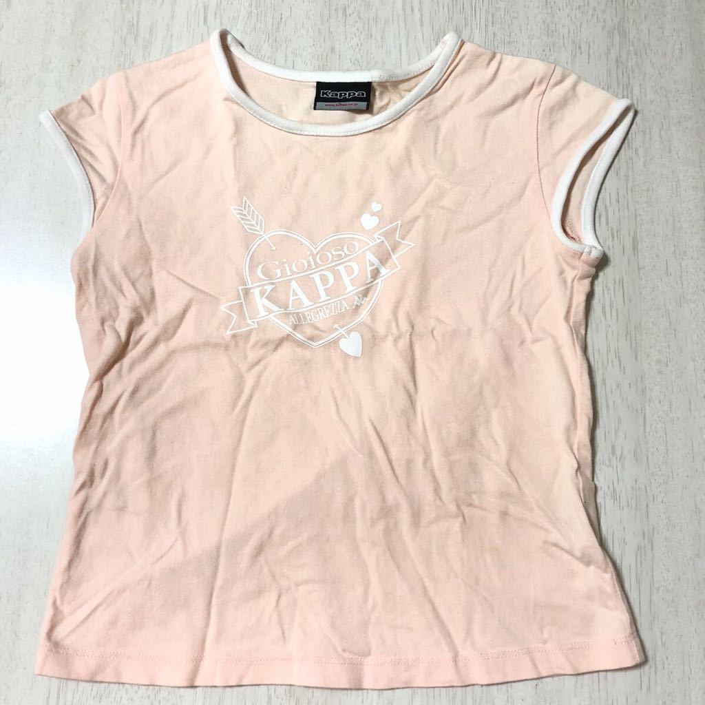 Kappa カッパ　半袖Tシャツ　パステルオレンジ　　　パステルピンク　130cm_画像1