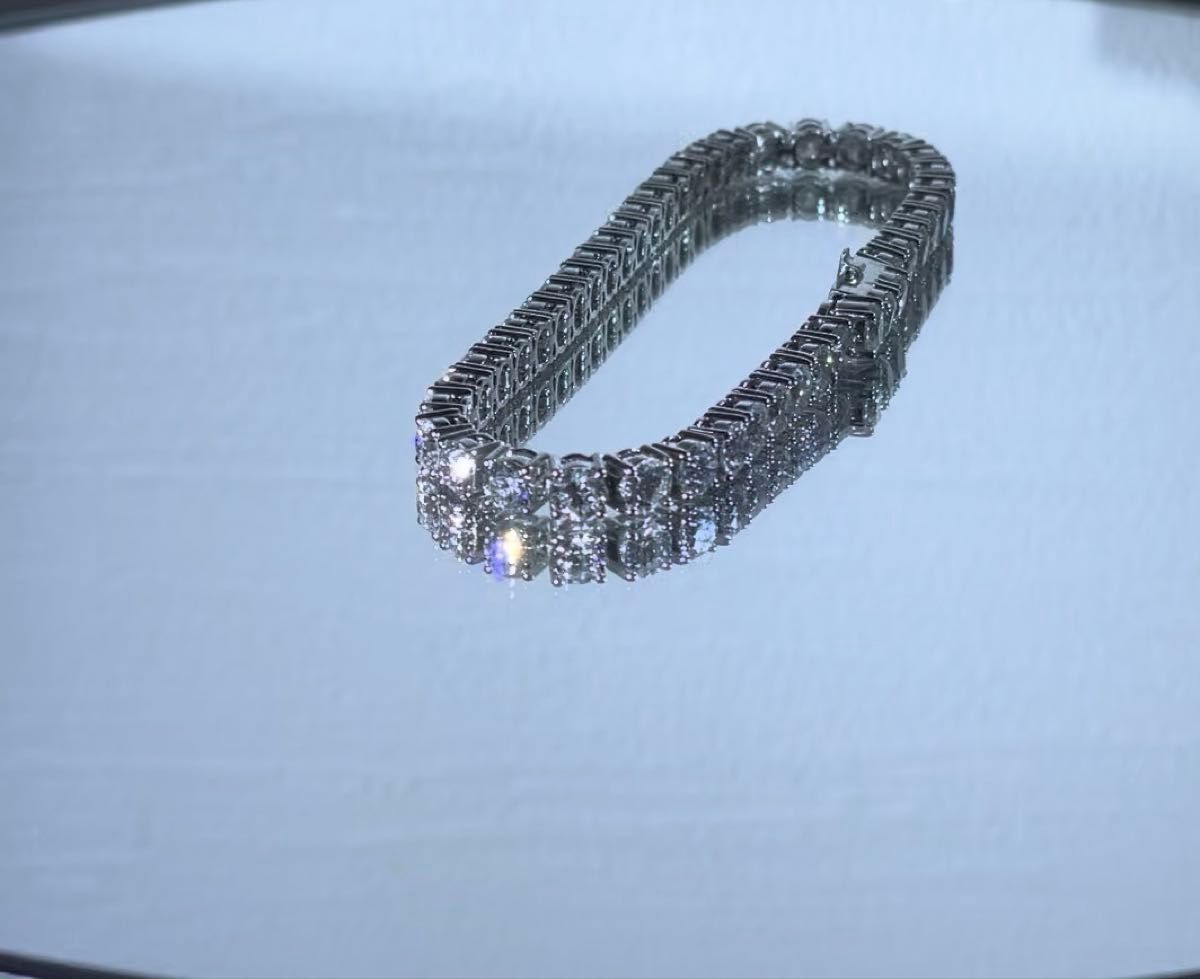 特価無処理(HPHT)ラボ8.8ct 輝きのテニスブレス 17cm
