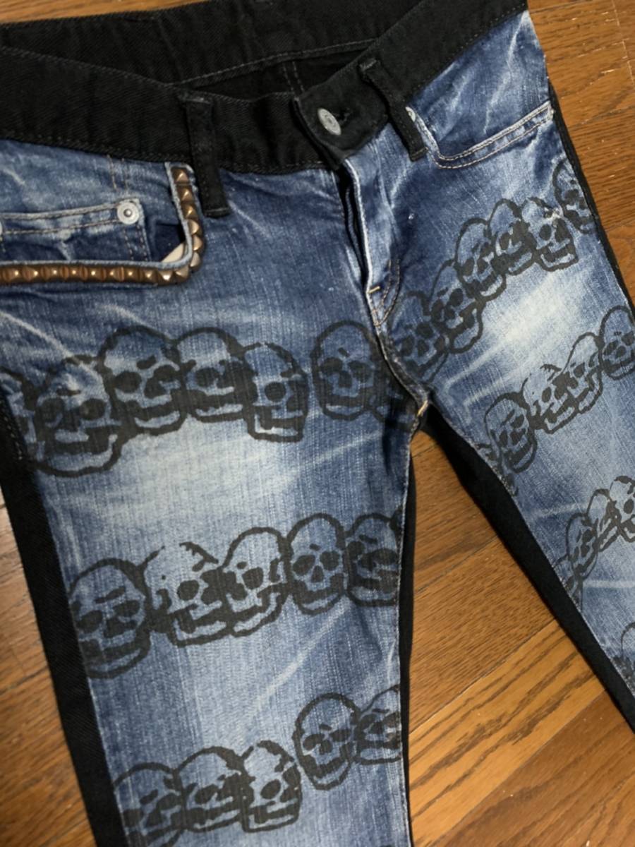 ☆値下げ交渉あり☆名作☆HYSTERIC GLAMOUR ダメージ加工スカル