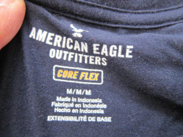 ★ 超美品 スマイル smile stoked AMERICAN EAGLE T-SHIRT アメリカンイーグル 半袖 Tシャツ コットン カットソー M 正規品 ネイビー 紺_画像2