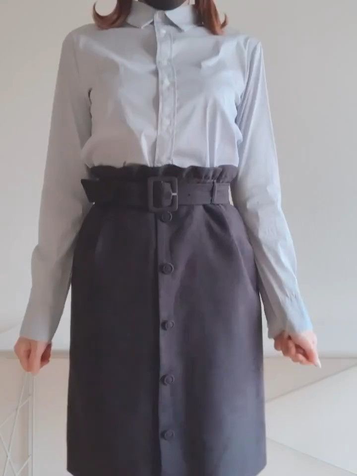 ミッシュマッシュ ビジネス タイト スカート ベルト付