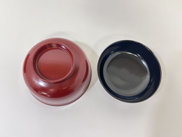 【未使用】浄法寺塗 うるみ工芸 勝又吉治 溜塗/端反型 布張り 汁椀2客 吸物椀 sa☆/ うるみ工芸 浄法寺塗 勝又吉治 椀 吸物椀 蓋付き 函付き