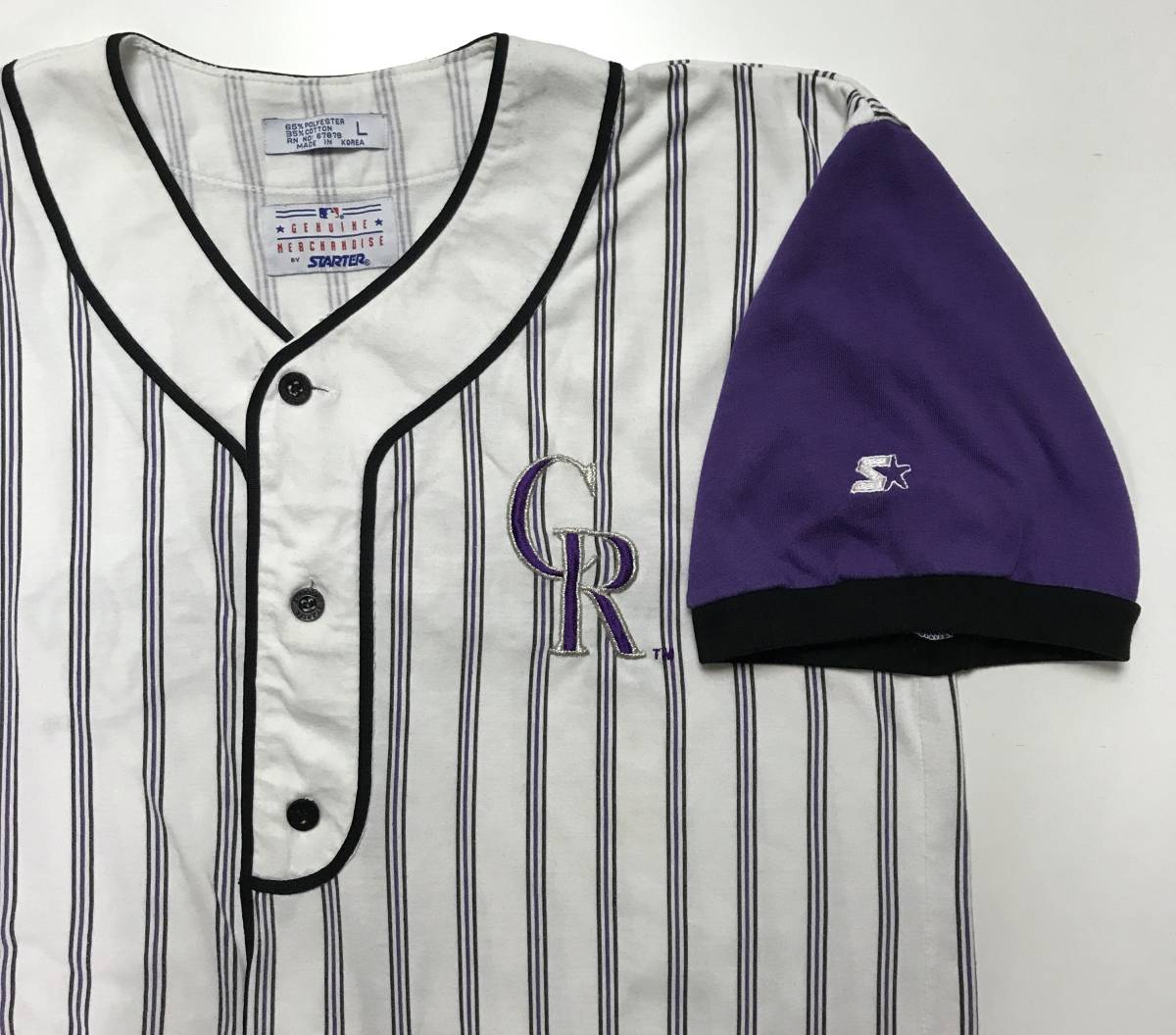 STRTER コロラド ロッキーズ MLB ベースボールシャツ L ユニフォーム 90s ビンテージ スターター_画像8
