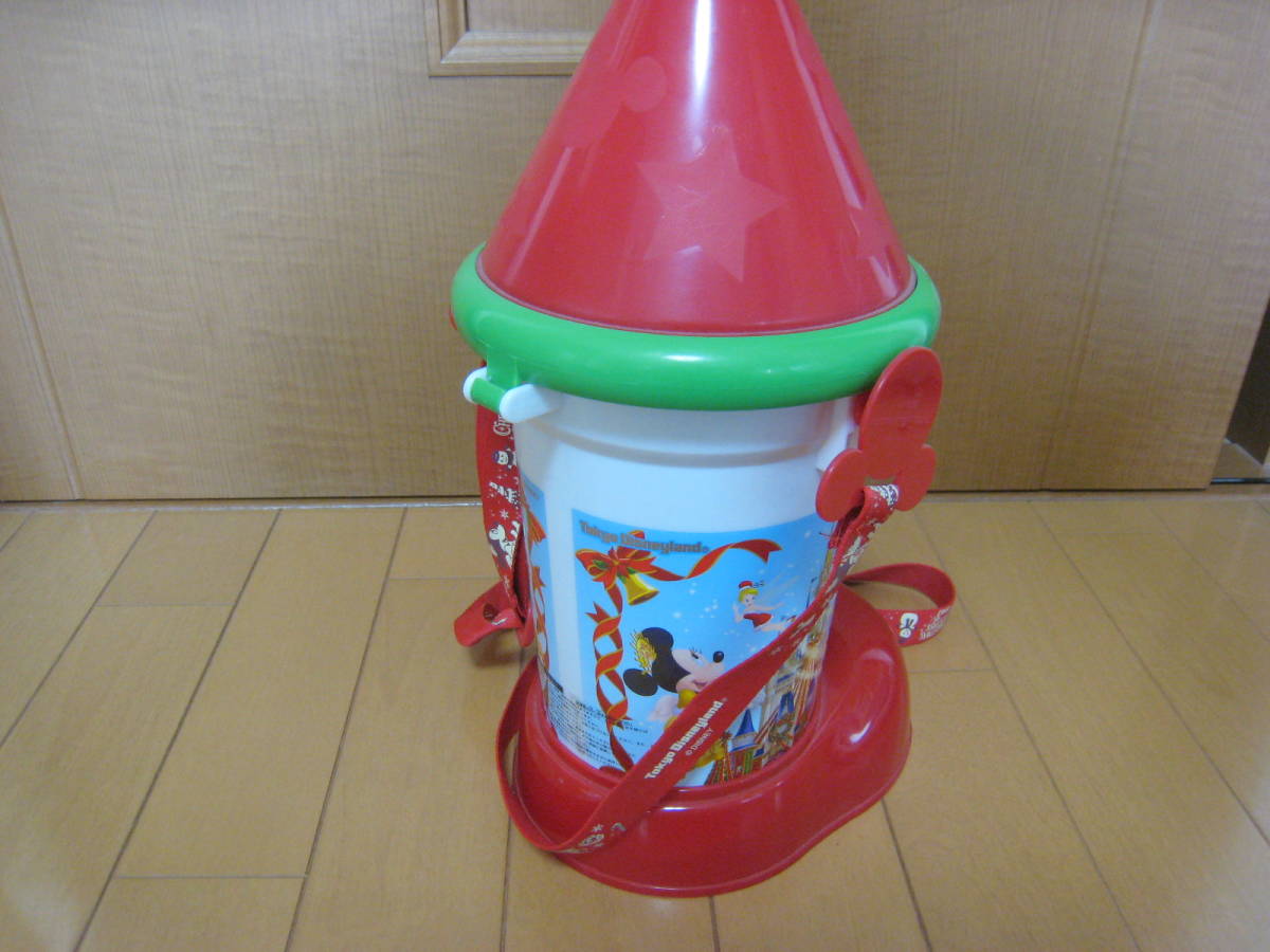 サンタさんの帽子と靴下のデザインが秀逸！　東京ディズニーリゾート限定　クリスマスファンタジー2007　ポップコーンバケット　美品　_画像3