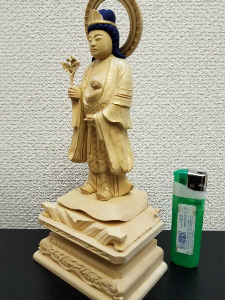 仏像　子安　鬼子母神　総柘植　仏身金泥　京型　身丈四寸１２センチ　アウトレット　デッドストック　日蓮宗　法華　荒行　念持仏　供養_画像4