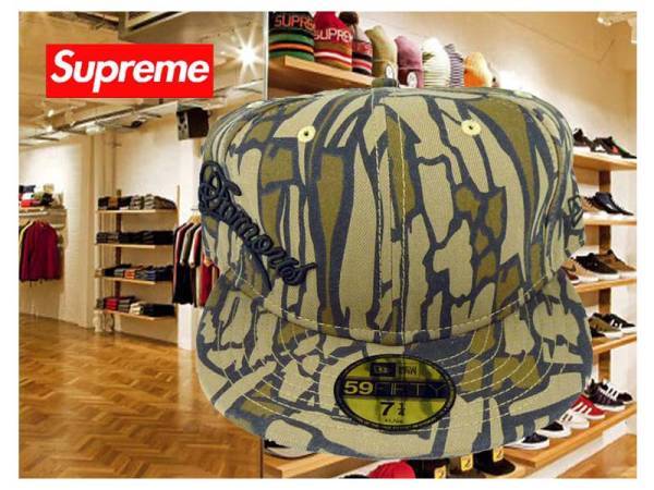 新作揃え newera x supreme 正規品 新品シュプリーム迷彩新品 帽子 58.7cm完売モデル 3/8 7 野球帽