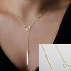 * lady's simple necklace * Circle necklace lady's accessory gold a4