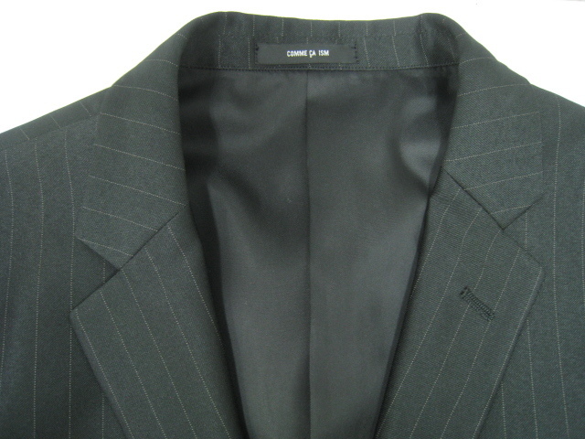 COMME CA ISM Comme Ca Ism suit top and bottom jacket & pants setup glossy black stripe black S size 
