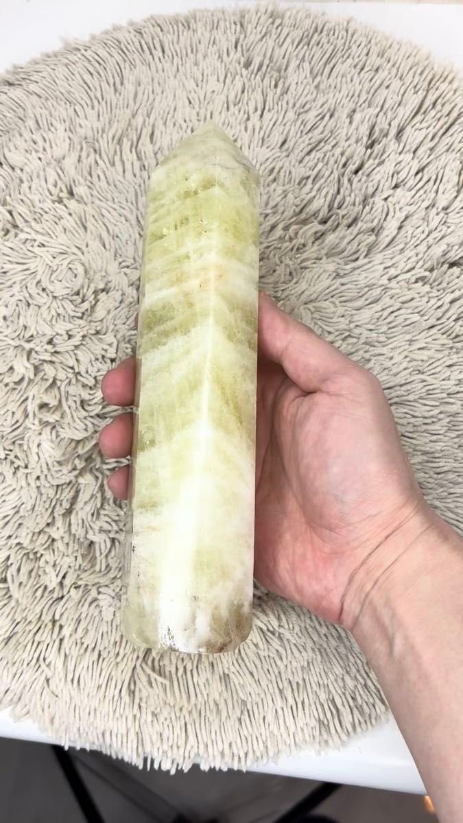 シトリンポイント 天然石 自然石 水晶 インテリア 六角柱 原石 パワーストーン 開運 商売繁盛 高さ21cm 1034g