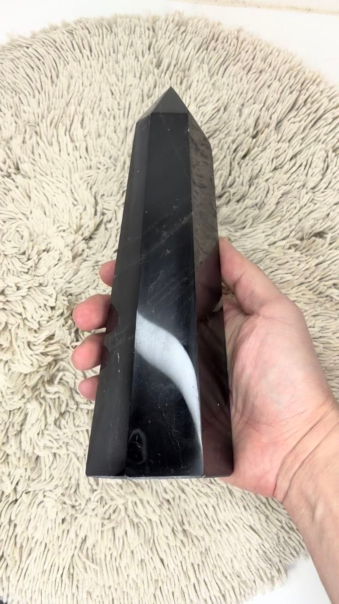 モリオン ポイント 原石 黒水晶 六角柱 高さ21cm 重さ1168g 玄関用 浄化用 パワーストーン