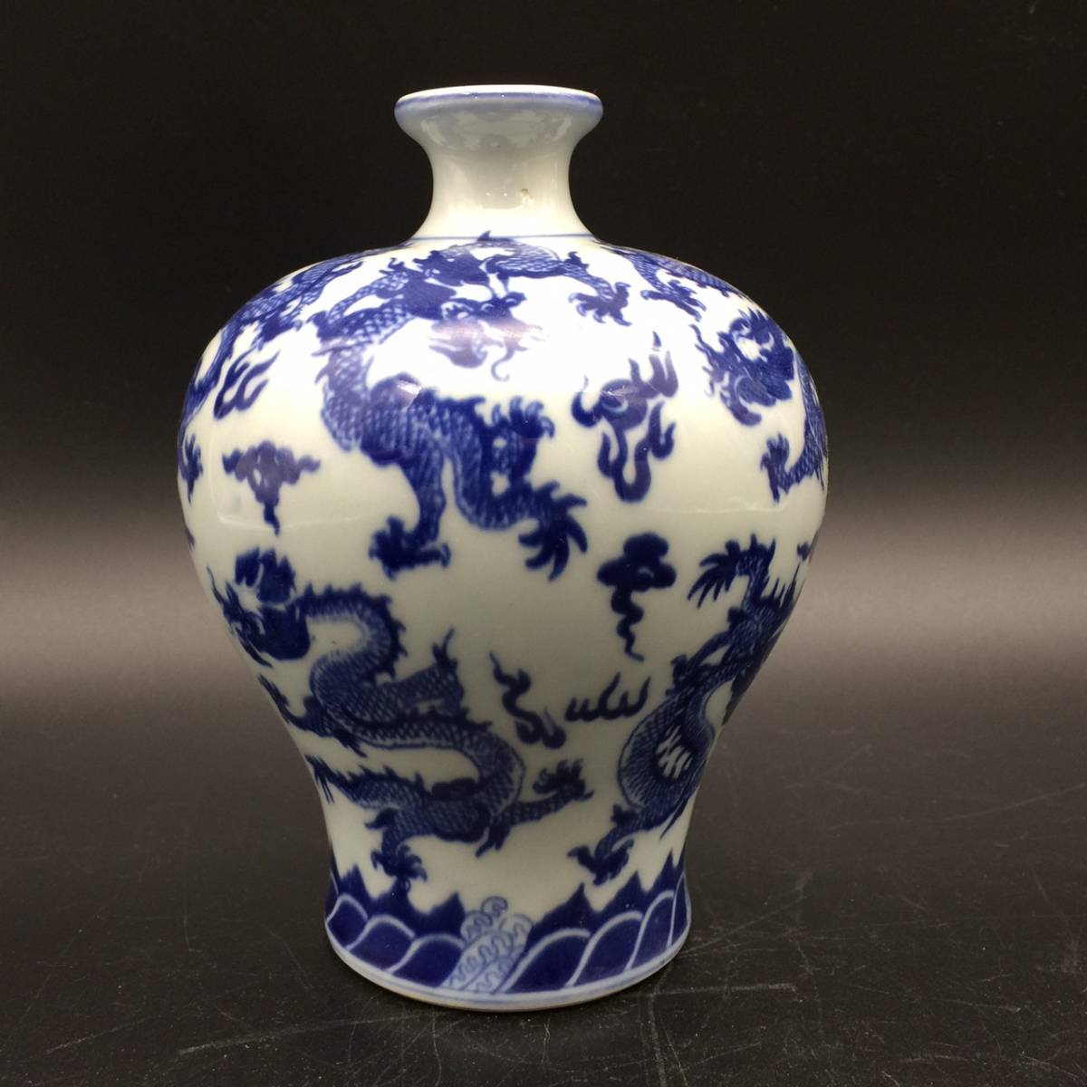 ヤフオク! - XS0425-8-14 中国美術 中国景徳鎮製 青龍花瓶 