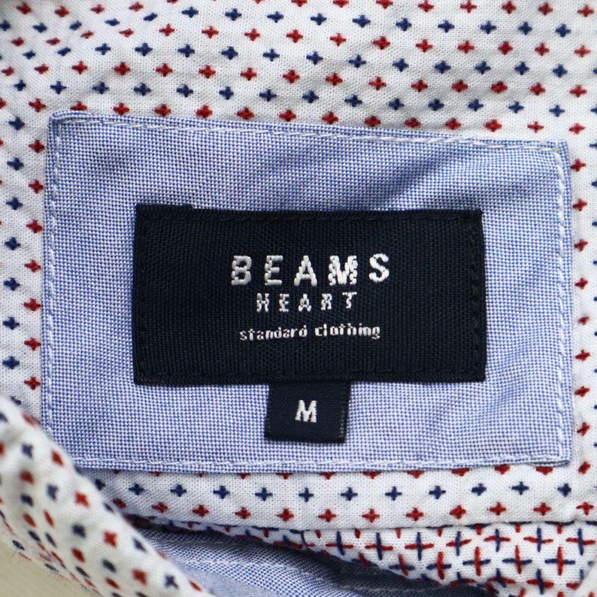 BEAMS HEART ビームス ハート 春夏 差し子★ 半袖 総柄 ボタンダウン シャツ Sz.M メンズ　C5T03906_4#A