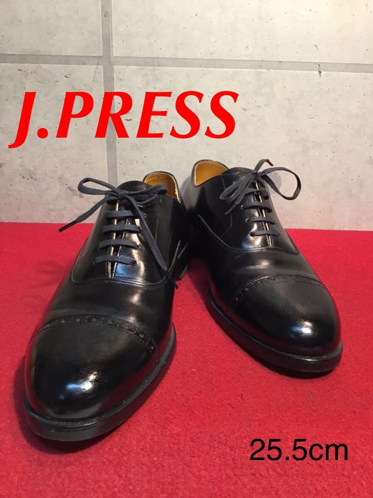 【売り切り送料無料】A-74 J.PRESSビジネスシューズ美品牛革高級靴サイズ25.5cmEEE!!中古品激安