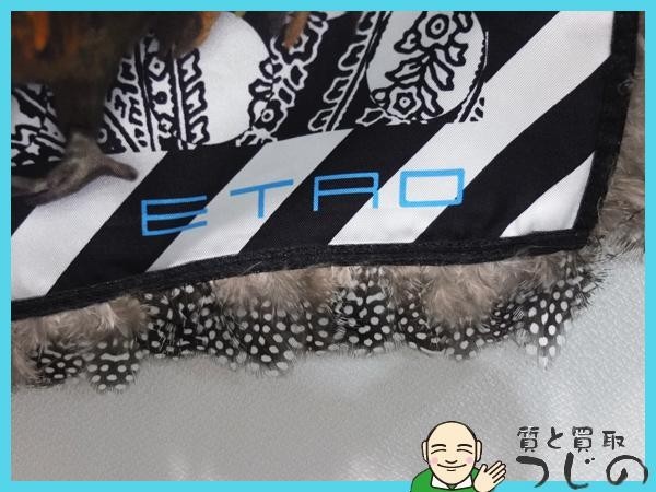  free shipping Etro scarf feathers peiz Lee pattern rare * rare ETRO pawnshop Kobe ... 