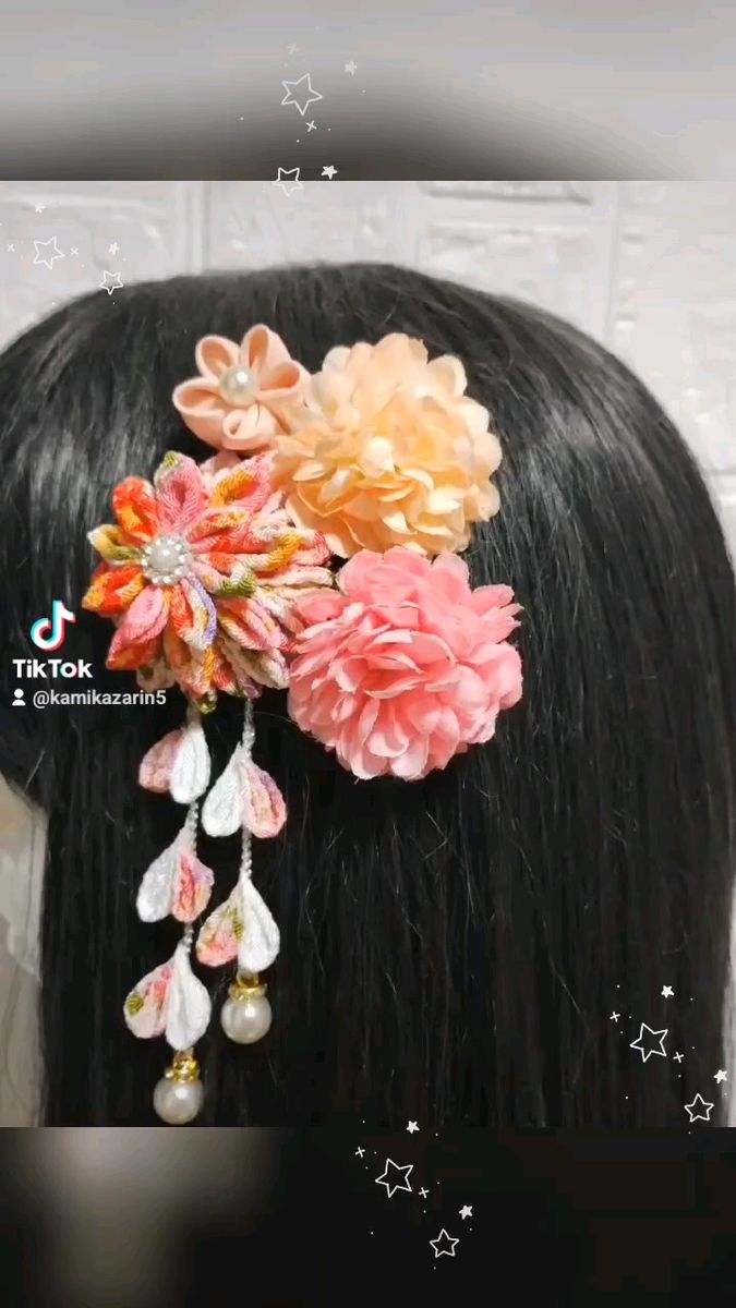つまみ細工 髪飾り ピンク 成人式 卒業式 結婚式