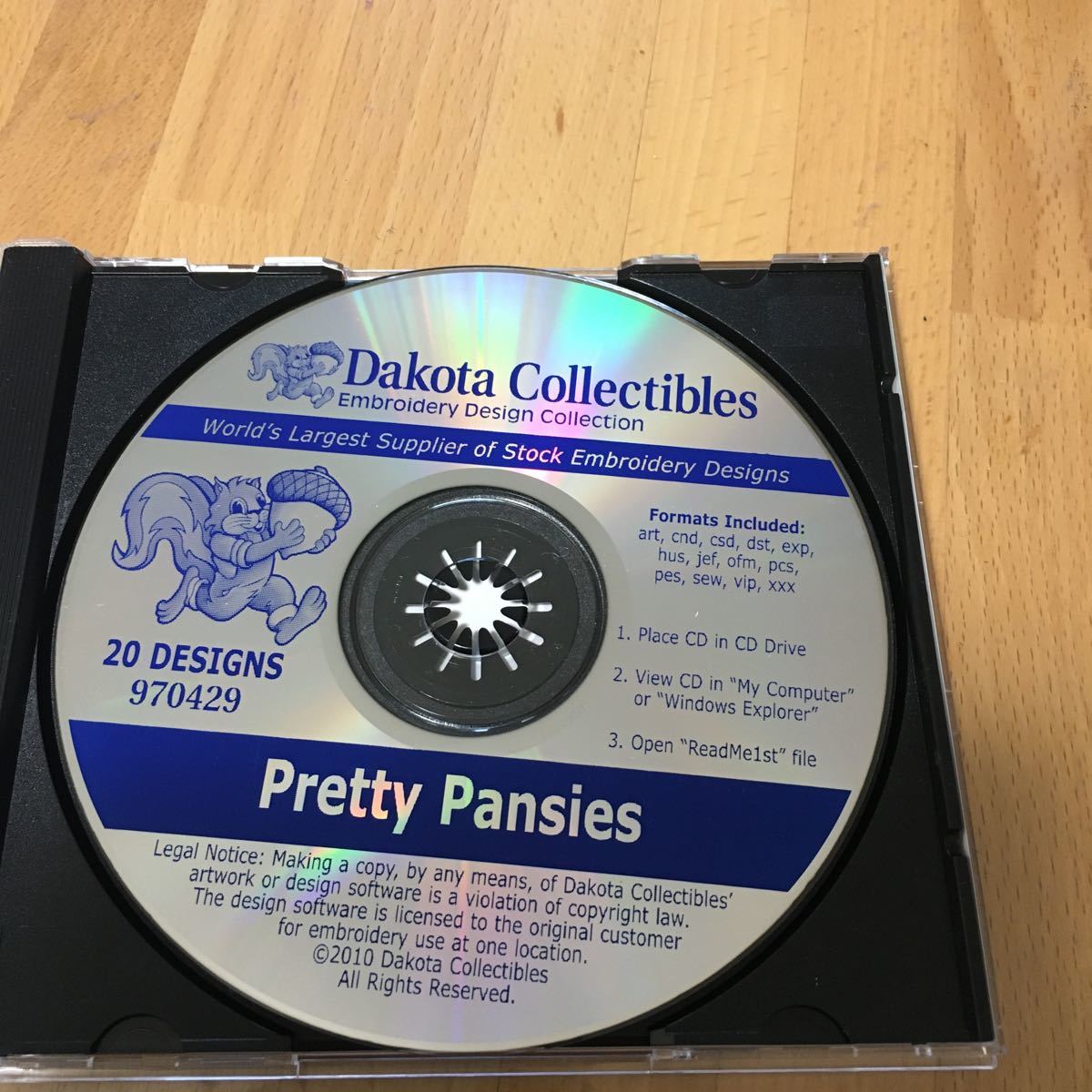 CD-ROM刺繍データ　Pretty Pansies刺繍模様のデーター（刺しゅうカード刺繍カードではありません）_画像3
