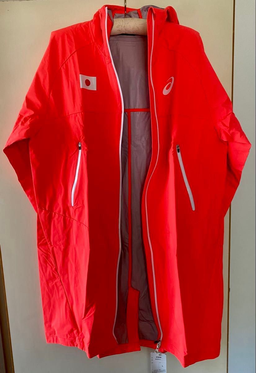 レインコート 雨具 asics L メンズ JAPAN 日本代表 カッパ 未着用 レインコート 雨具 asics L メンズ JAPAN 日本代表 カッパ