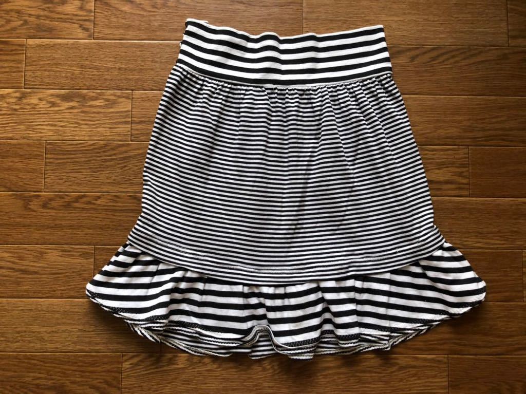 美品ROSE BUDローズバッドスカートS-M白×黒FREE_画像1